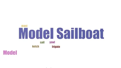 Model Sailboat Tag Cloud Animated Isolated Stock Footage 107231403