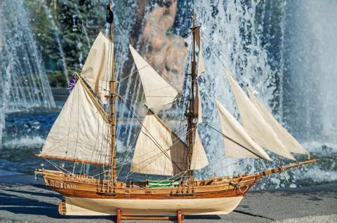 Model sailing ship Stock Photos