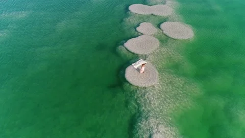  model On the salt  dead sea Stock Footage 135827155