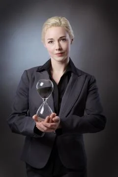 Model with sandtimer Foto stock