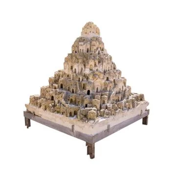 Model of Sassi of Matera on white background Stock Photos
