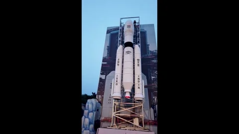 A Model Satellite Rocket with the Launcher in a Carnival in Mysuru, India. Stock Footage 282362406
