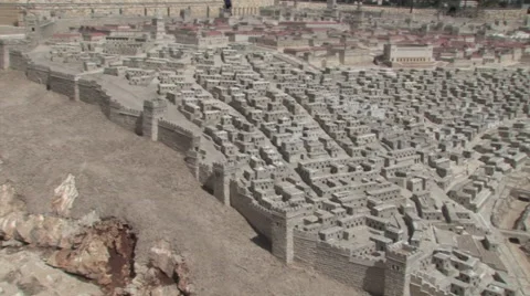 Model of the Second Temple in Jerusalem, Israel Stock Footage 54538472