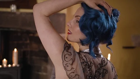 Model seductively looking into camera Stock Footage 109489101