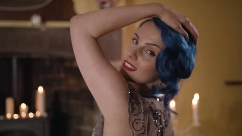 Model seductively looking over her shoulder at the camera Stock Footage 109489047