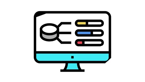 Model selection digital processing color icon animation Stock Footage 164229111