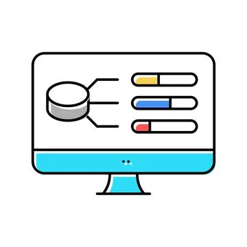 Model selection digital processing color icon vector illustration 스톡 일러스트