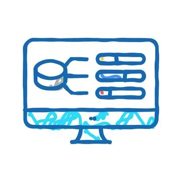 Model selection digital processing icon doodle illustration Stock Illustration