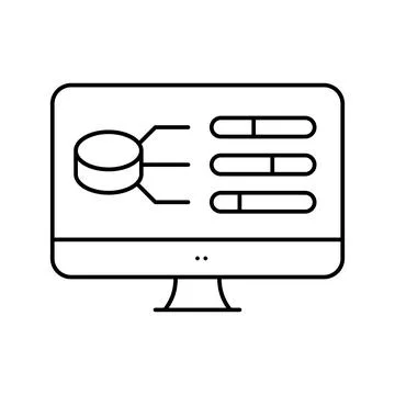 Model selection digital processing line icon vector illustration 스톡 일러스트