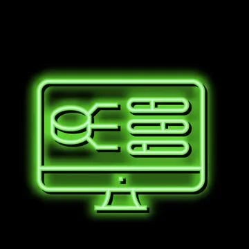 Model selection digital processing neon glow icon illustration Stock Illustration