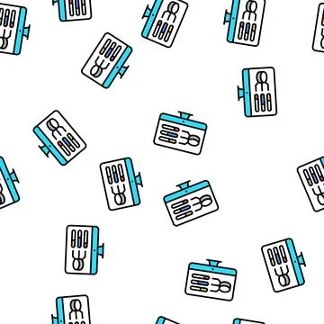 Model selection digital processing vector seamless pattern Illustrazione stock