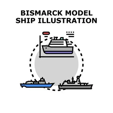 Model ship building hobby icon illustration concept Stock Illustration