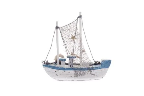 Model of ship isolated on white Stock Photos