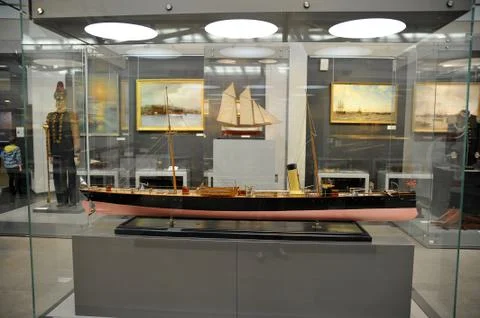 Model ship at the Navy Museum Foto stock