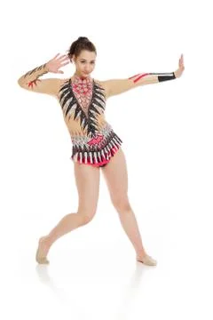 Model shot in studio on white Stock Photos