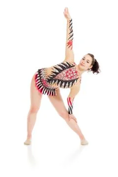 Model shot in studio on white Stock Photos