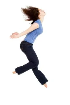 Model shot in studio on white Stock Photos