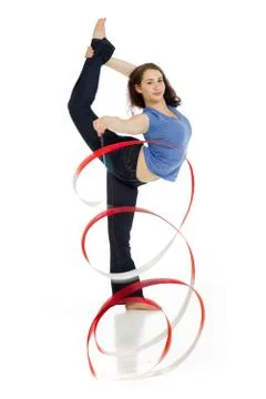 Model shot in studio on white Stock Photos