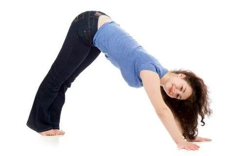 Model shot in studio on white Stock Photos