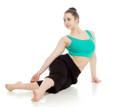 Model shot in studio on white Stock Photos