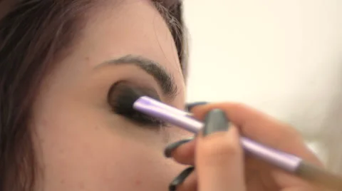 Model sitting for makeup Stock Footage 43978372