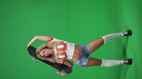 Model with skateboard Stock-Footage 37897691