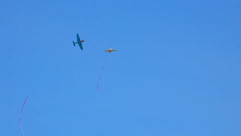 Model of a small flying airplane 1 Stock Footage 90340401