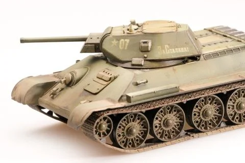 Model of soviet old T-34 tank Stock Photos