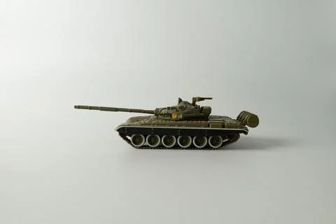 Model of the Soviet tank mini on a white background Stockfoto's