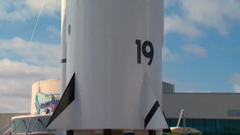 Model of the space shuttle at the Kennedy space center Video stock 100172927
