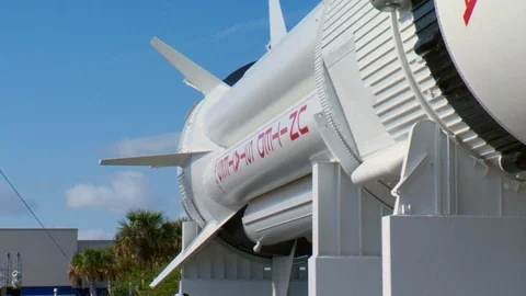 Model of the space shuttle at the Kennedy space center Video stock 100172971