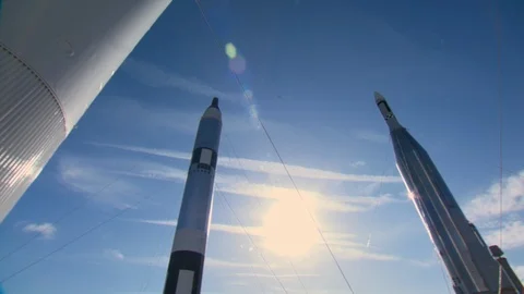 Model of the space shuttles at the Kennedy space center Stock Footage 100172897