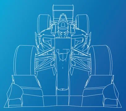 Model speed car. Abstract drawing. Tracing illustration of 3d. Stock Illustration