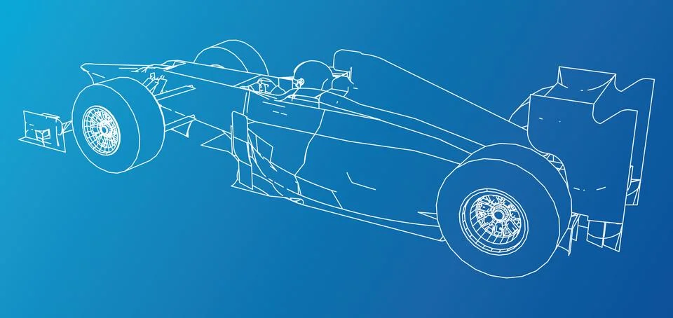 Model speed car. Wire-frame. EPS10 format. Vector rendering of 3d Illustrazione stock