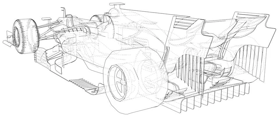 Model speed car. Wire-frame. EPS10 format. Vector rendering of 3d Stock-Illustration