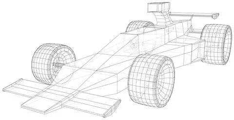 Model speed car. Wire-frame. EPS10 format. Vector rendering of 3d Stock Illustration