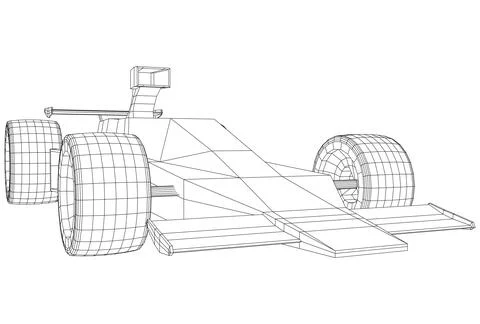 Model speed car. Wire-frame. EPS10 format. Vector rendering of 3d Illustrazione stock