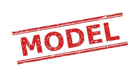 MODEL Stamp with Unclean Surface and Double Parallel Lines 스톡 일러스트