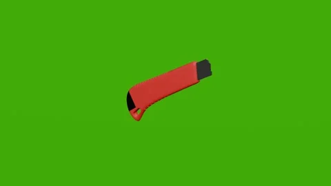 A model of a stationery knife rotates on a green screen Stock Footage 279062829