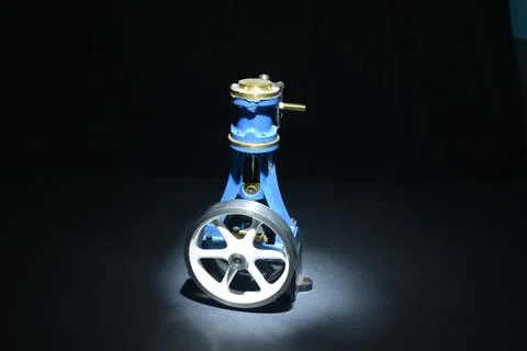 Model Steam Engine using light painting Stock Photos