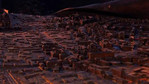Model from a stone city night town Stock Photos