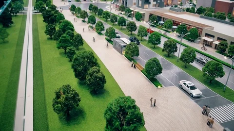 Model of street in Belgrade Vídeo Stock 88324916