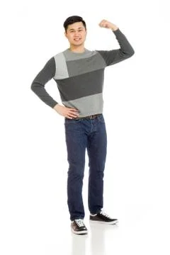 Model strength arm curl Stock Photos