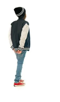 Model in studio isolated on white background full length Stock Photos