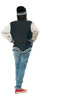 Model in studio isolated on white background full length Stock Photos