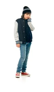 Model in studio isolated on white background full length Stock Photos