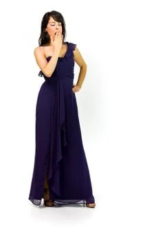 Model in studio isolated on white background full length Stock Photos