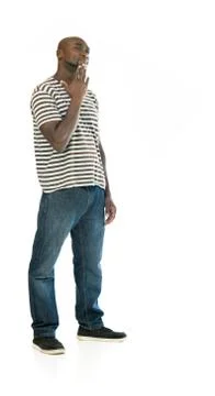 Model in studio isolated on white background full length Stock Photos