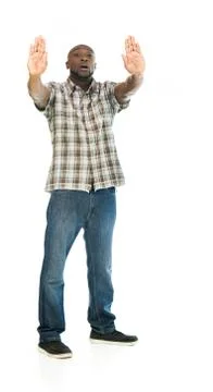 Model in studio isolated on white background full length Stock Photos