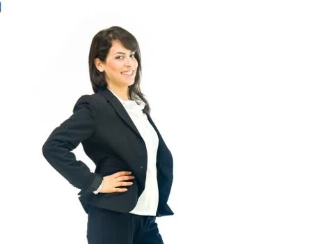 Model in studio isolated on white background medium shot Stock Photos